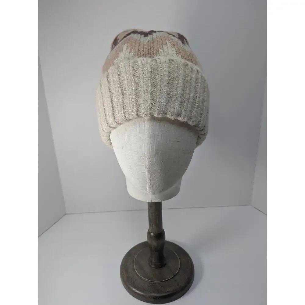 BCBGeneration‎ Harbor Fair Isle Beanie Cuffed Fuzzy One Size Women's New w Tags